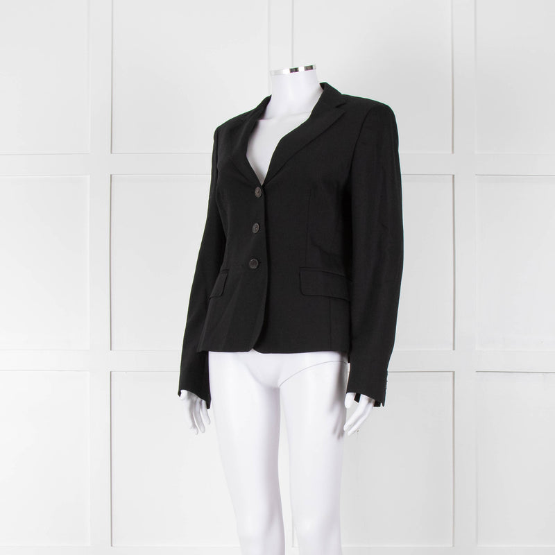 Max Mara Black Single Breasted Short Blazer Jacket