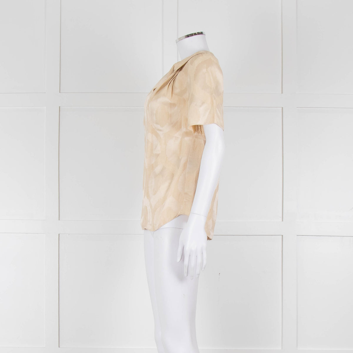 Isabel Marant Pale Yellow Side Knot Short Sleeve Top