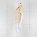 Isabel Marant Pale Yellow Side Knot Short Sleeve Top