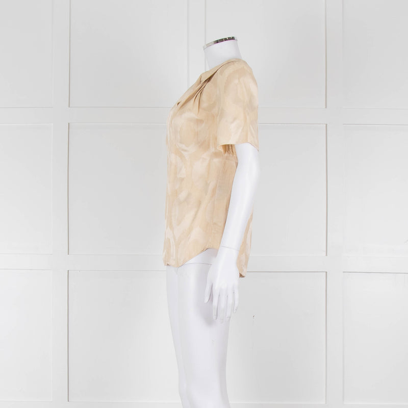 Isabel Marant Pale Yellow Side Knot Short Sleeve Top