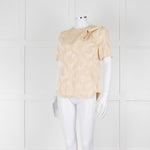 Isabel Marant Pale Yellow Side Knot Short Sleeve Top