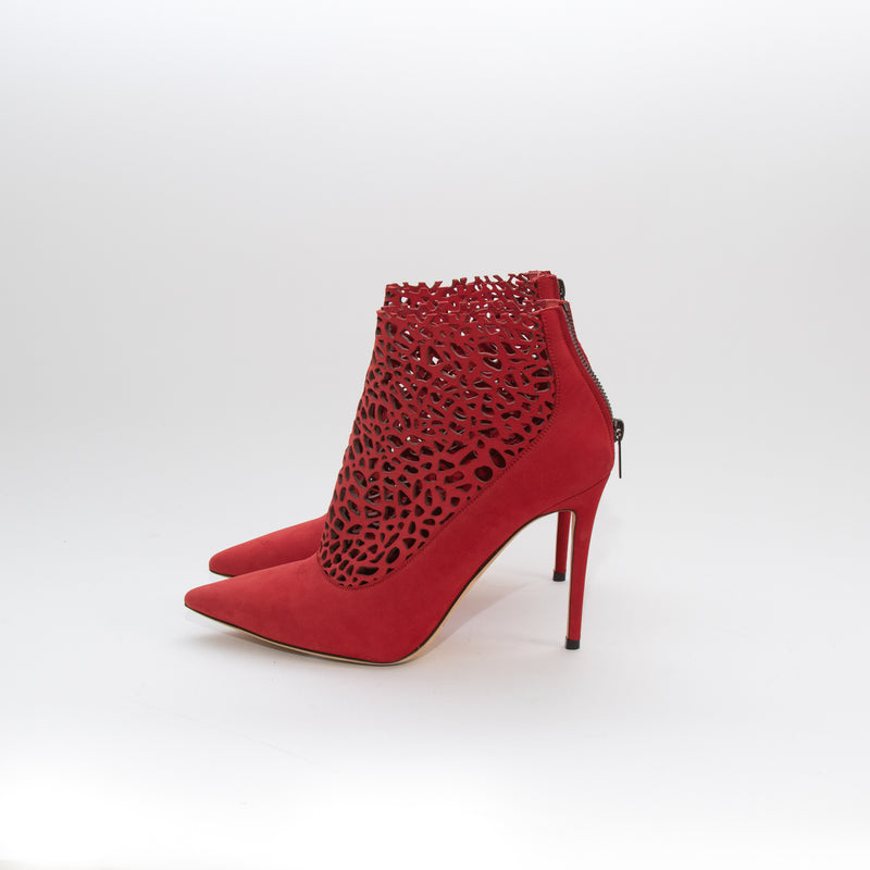 Jimmy Choo Red Cut Out Shoe Boots