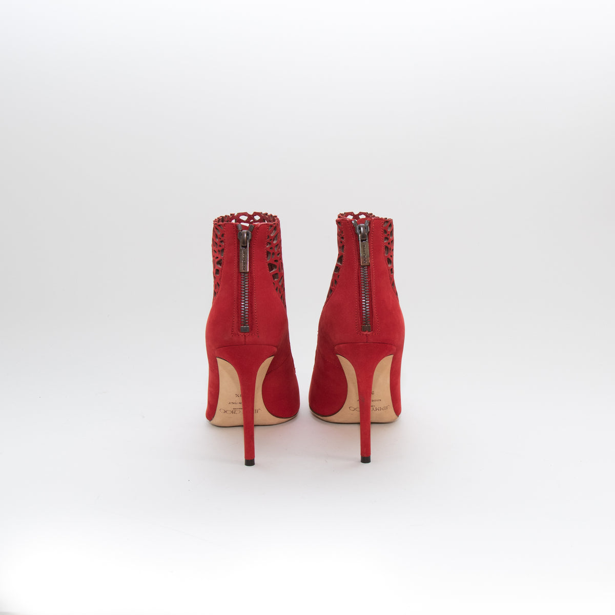 Jimmy Choo Red Cut Out Shoe Boots
