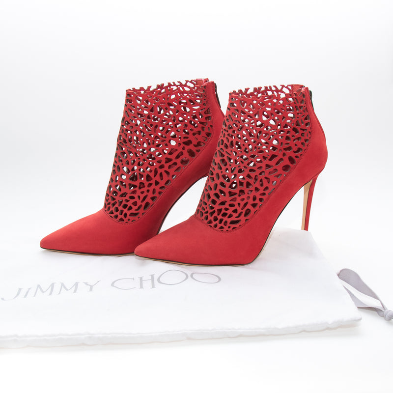 Jimmy Choo Red Cut Out Shoe Boots