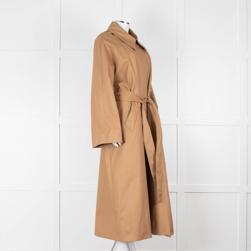 Khaite Tan Brown Coated Oversized Trench Coat