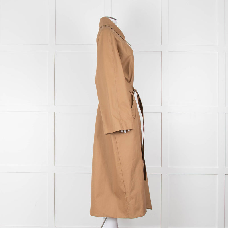 Khaite Tan Brown Coated Oversized Trench Coat