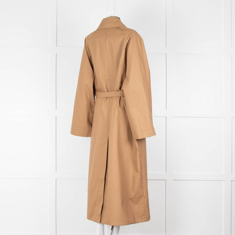 Khaite Tan Brown Coated Oversized Trench Coat