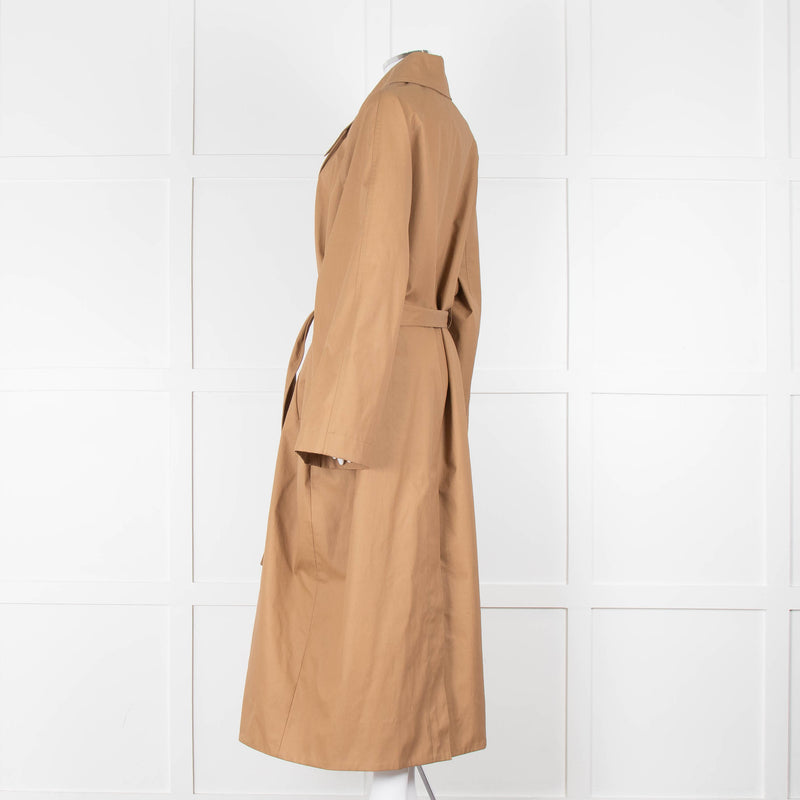 Khaite Tan Brown Coated Oversized Trench Coat