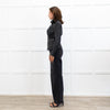 MUUBAA Black Leather Silver Zip Jacket