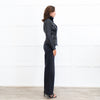 MUUBAA Black Leather Silver Zip Jacket
