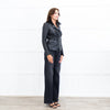 MUUBAA Black Leather Silver Zip Jacket