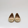 Tory Burch Gold Minnie Travel Ballet Flat Shoes