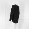 Belstaff Black Silver Eyelet Detail Silk Long Sleeve Top