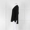 Belstaff Black Silver Eyelet Detail Silk Long Sleeve Top