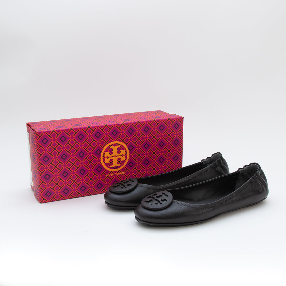 Tory Burch Black Minnie Travel Ballet Flat