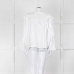 Bella Dahl White Smock Style Long Sleeve Top