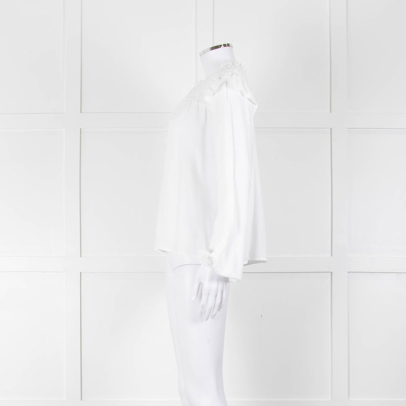 Bella Dahl White Smock Style Long Sleeve Top