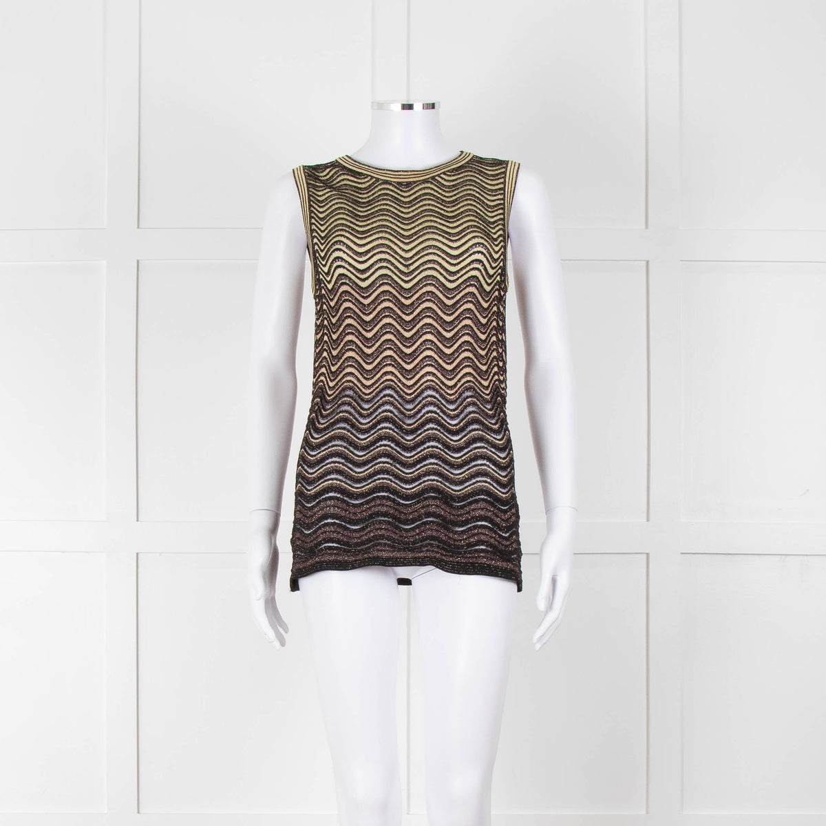 M Missoni Black Gold Lurex Sleeveless Top