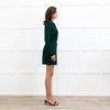 Reformation Green Gold Button Long  Sleeve Mini Dress