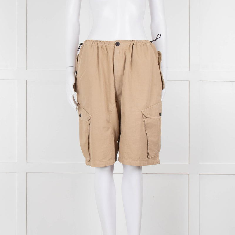 Raey Beige Elasticated Waist Oversized Cotton Shorts