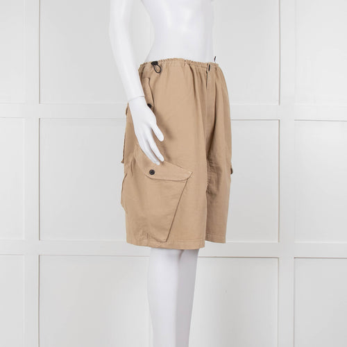 Raey Beige Elasticated Waist Oversized Cotton Shorts