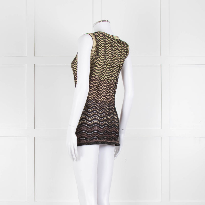 M Missoni Black Gold Lurex Sleeveless Top