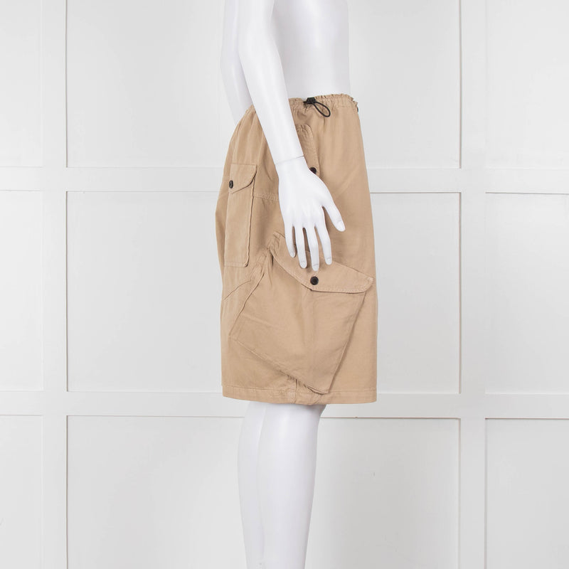 Raey Beige Elasticated Waist Oversized Cotton Shorts