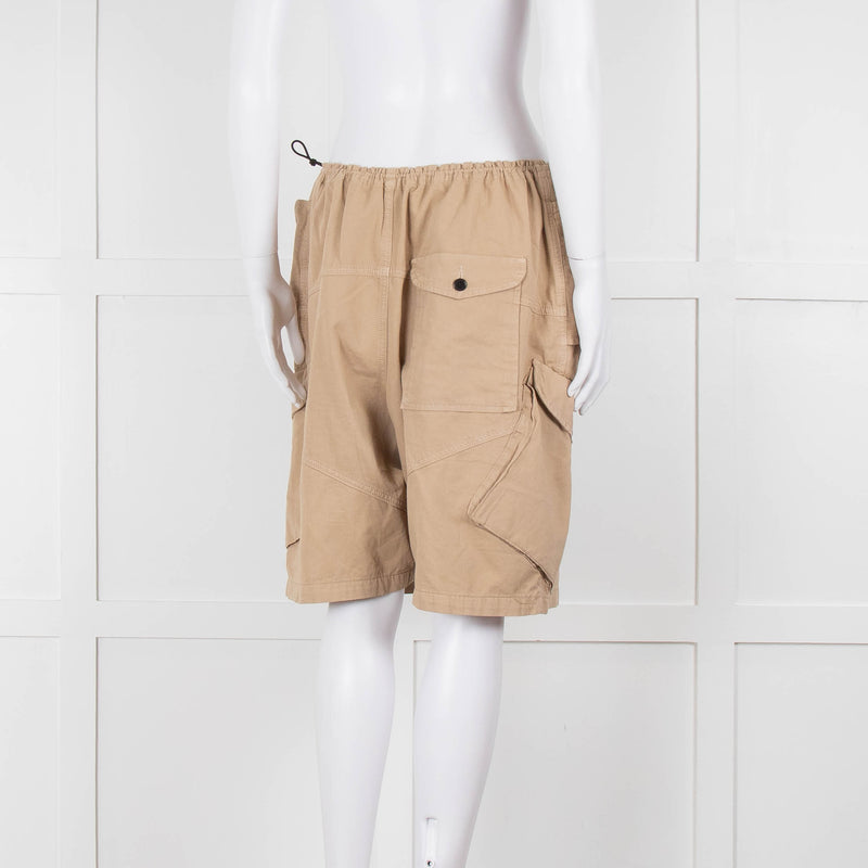 Raey Beige Elasticated Waist Oversized Cotton Shorts