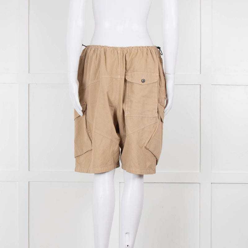Raey Beige Elasticated Waist Oversized Cotton Shorts