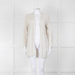 Amina Rubinacci Light Grey Silver Sequin Edge To Edge Cardigan