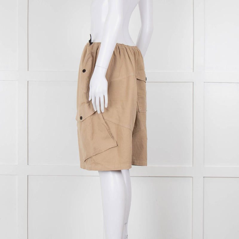 Raey Beige Elasticated Waist Oversized Cotton Shorts