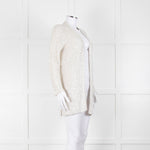 Amina Rubinacci Light Grey Silver Sequin Edge To Edge Cardigan
