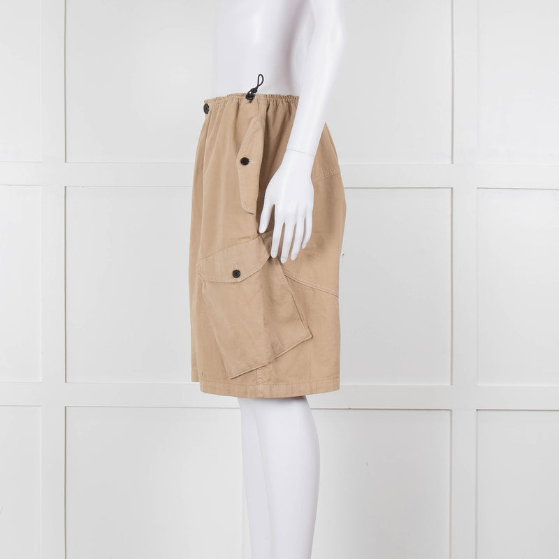 Raey Beige Elasticated Waist Oversized Cotton Shorts