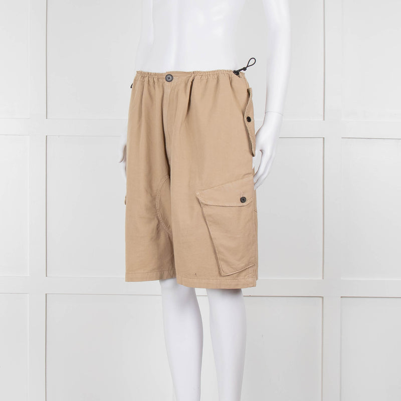 Raey Beige Elasticated Waist Oversized Cotton Shorts