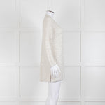 Amina Rubinacci Light Grey Silver Sequin Edge To Edge Cardigan