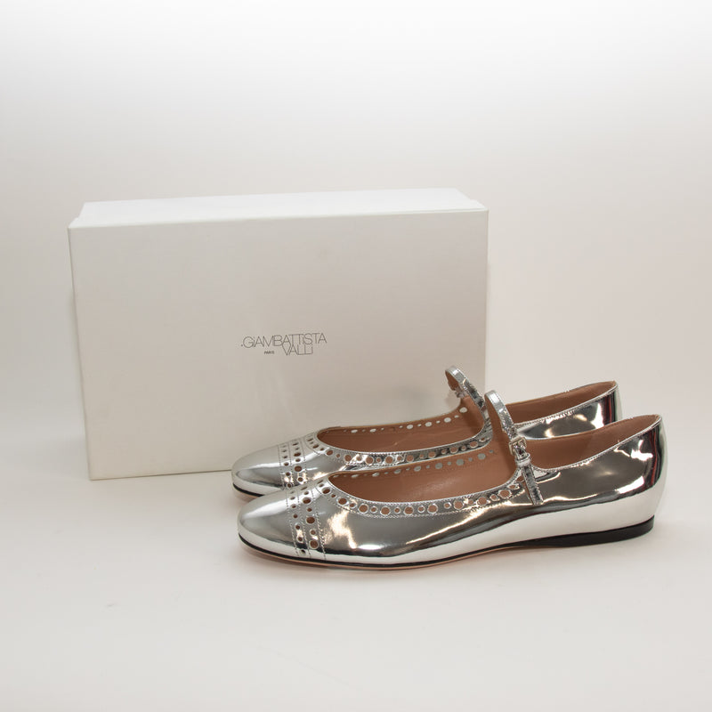 Giambattista Valli Silver Mary Jane Shoes