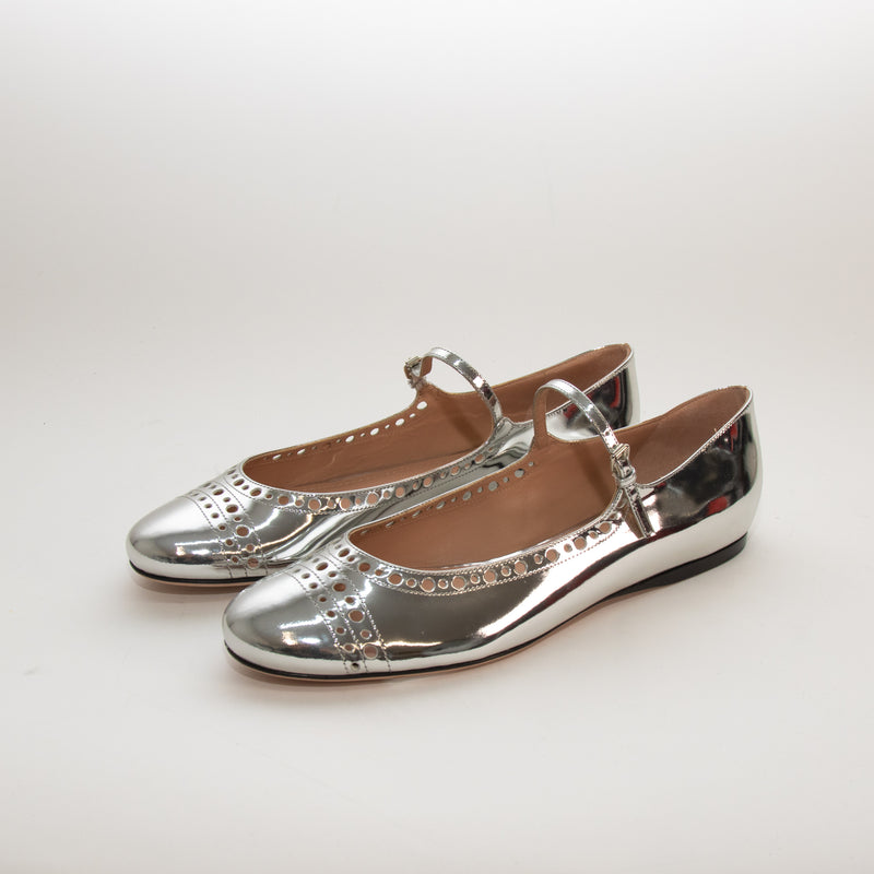 Giambattista Valli Silver Mary Jane Shoes