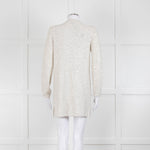 Amina Rubinacci Light Grey Silver Sequin Edge To Edge Cardigan