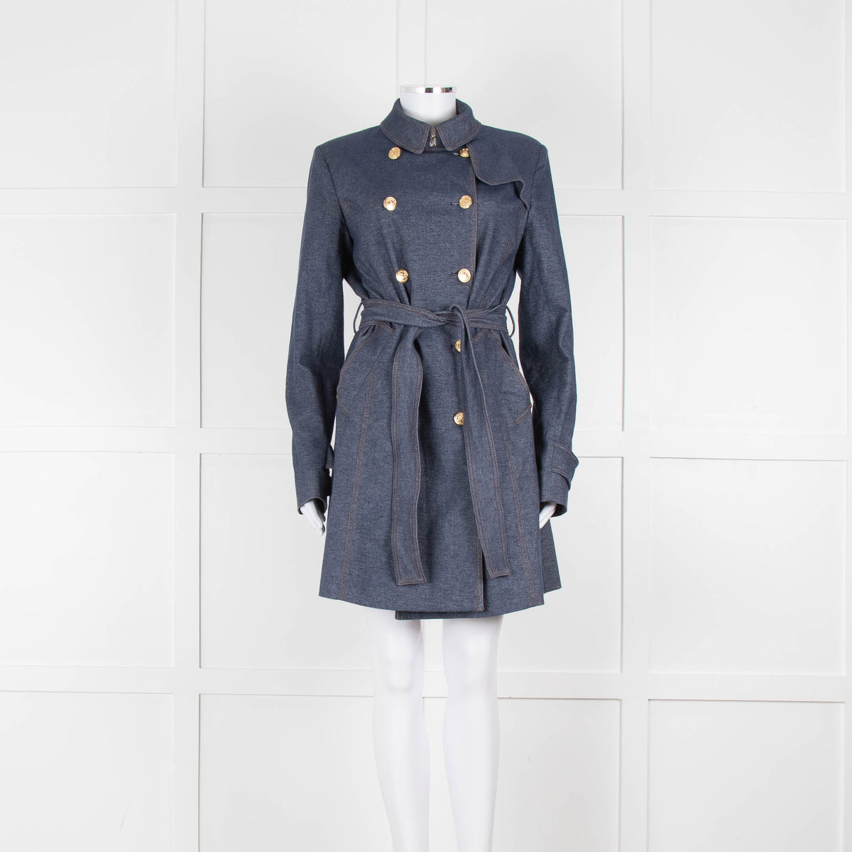 Marella Blue Denim Trench Coat