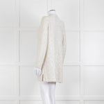 Amina Rubinacci Light Grey Silver Sequin Edge To Edge Cardigan