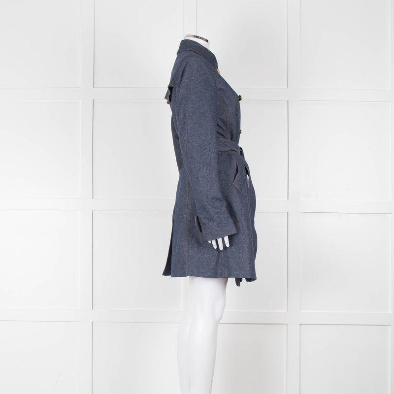 Marella Blue Denim Trench Coat