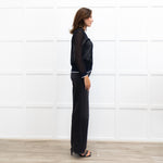 D. Exterior Blue Silver Neck Trim Zip Up  Mesh Cardigan