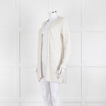 Amina Rubinacci Light Grey Silver Sequin Edge To Edge Cardigan