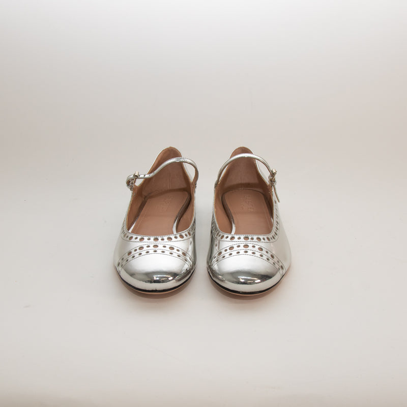Giambattista Valli Silver Mary Jane Shoes