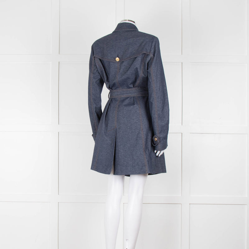 Marella Blue Denim Trench Coat