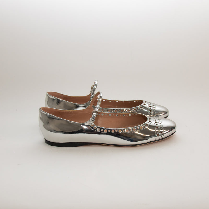 Giambattista Valli Silver Mary Jane Shoes