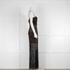 Self Portrait Black Lace Diamante Strappy Long Dress