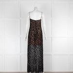 Self Portrait Black Lace Diamante Strappy Long Dress