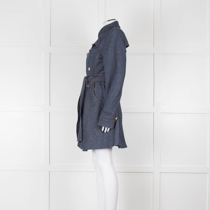 Marella Blue Denim Trench Coat