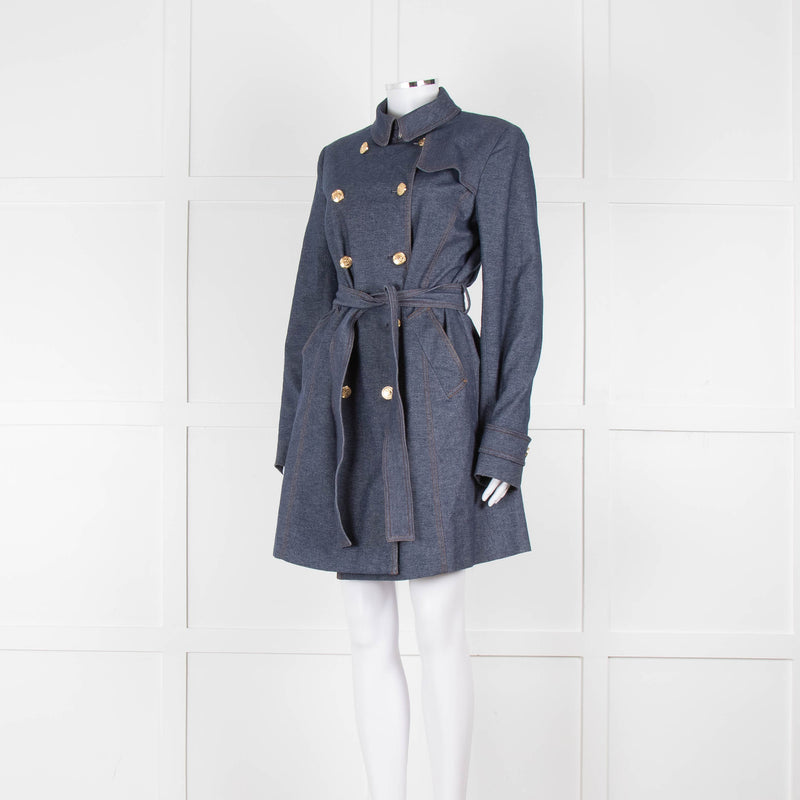 Marella Blue Denim Trench Coat
